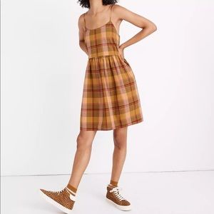 SOLD MADEWELL Plaid Babydoll Cami Dress NWT